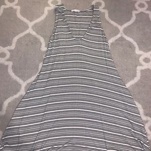 Black and white striped dress
